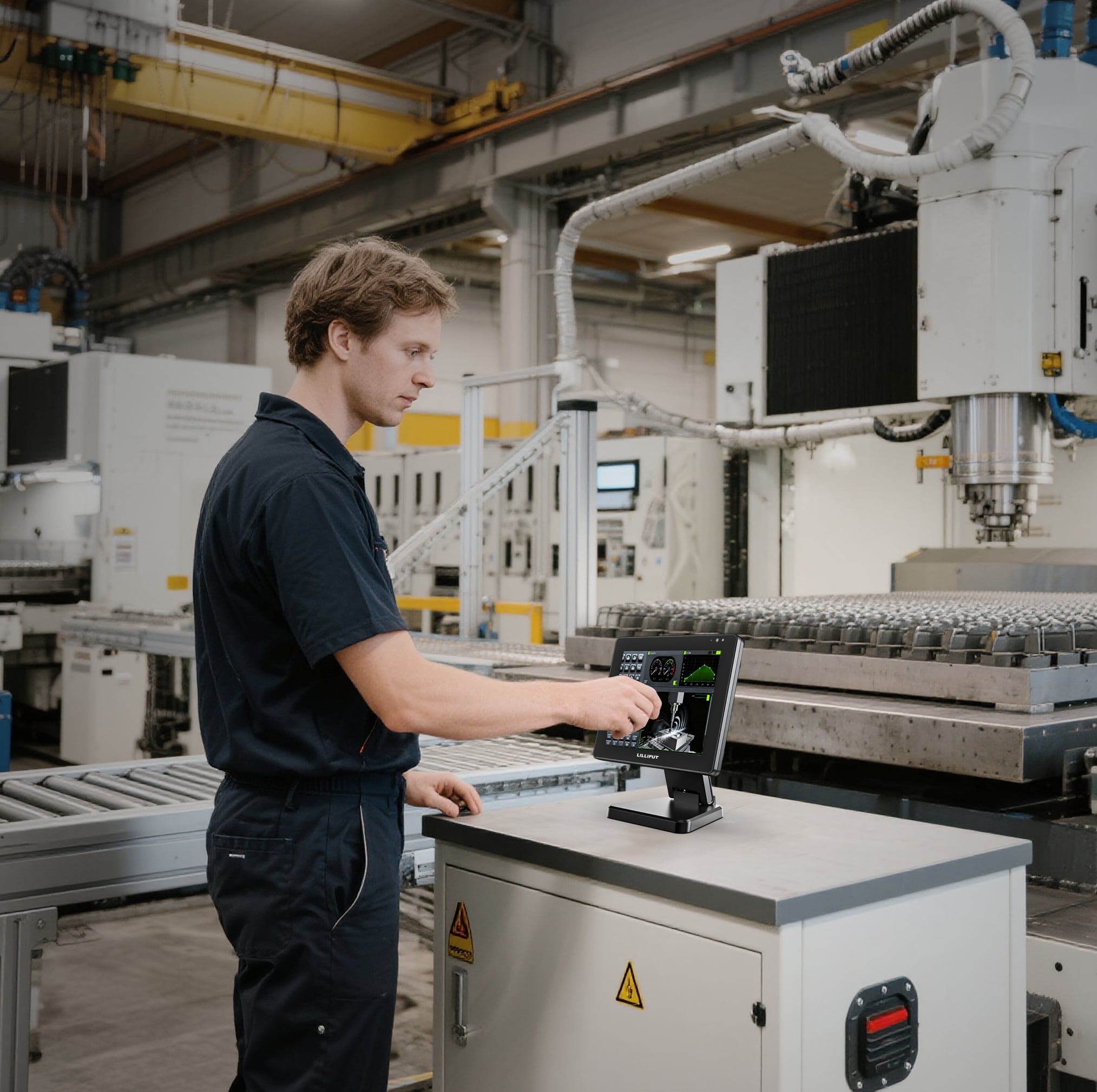 Lilliput 819 monitor in use on a manufacturing production line