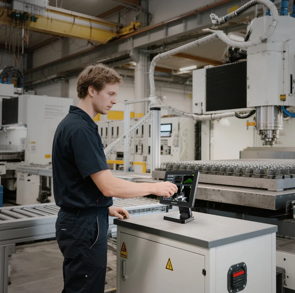 Lilliput 819 monitor in use on a manufacturing production line