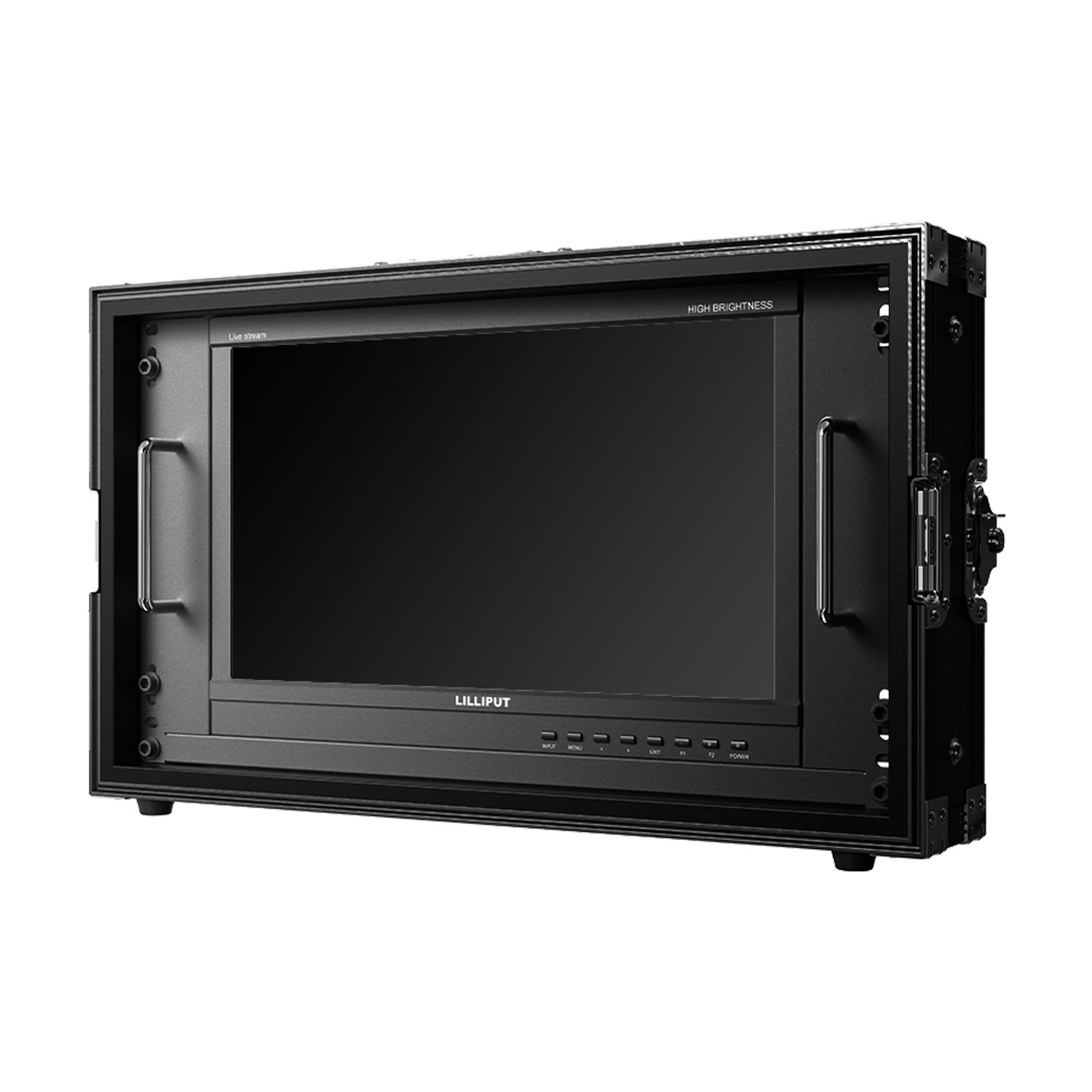 Lilliput PVM160S-E in optional carry case with 19 inch rackmount brackets