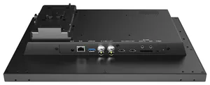 Lilliput PVM160S-E rear view showing VESA 75 mounting and offset battery plate