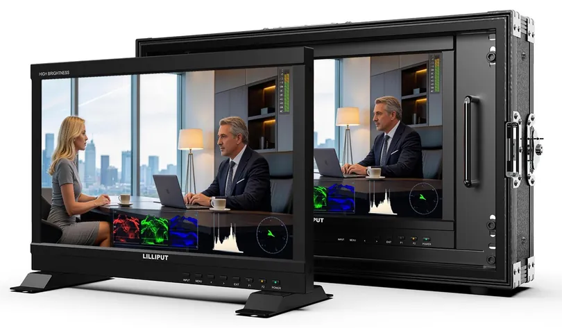 Lilliput PVM160S-H 15.6 inch broadcast monitors, desktop and flight-case configurations