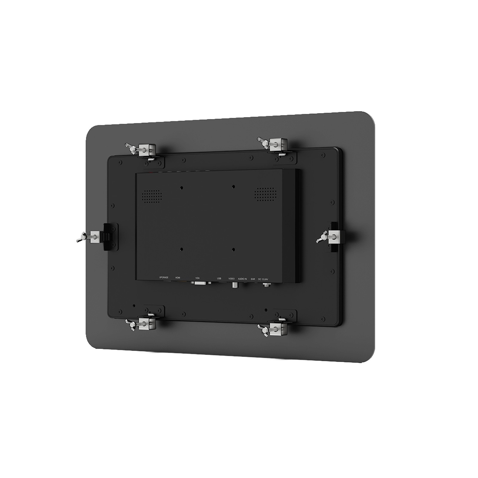 Lilliput TK1331 panel mount installation with wall mount screws from the rear