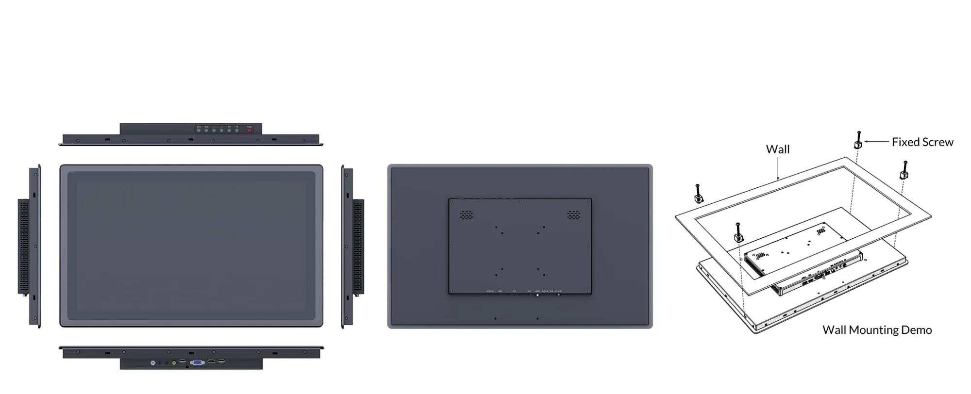 TK2150 monitor with VESA 75 and 100 wall mount installation options