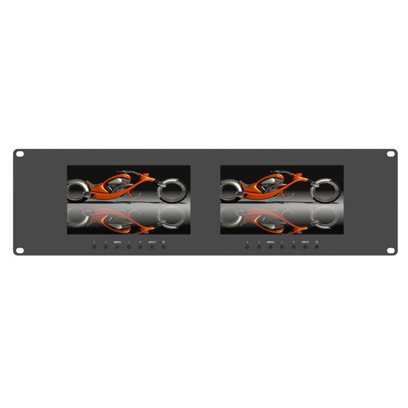 Dual 7 inch 3RU rackmount monitor