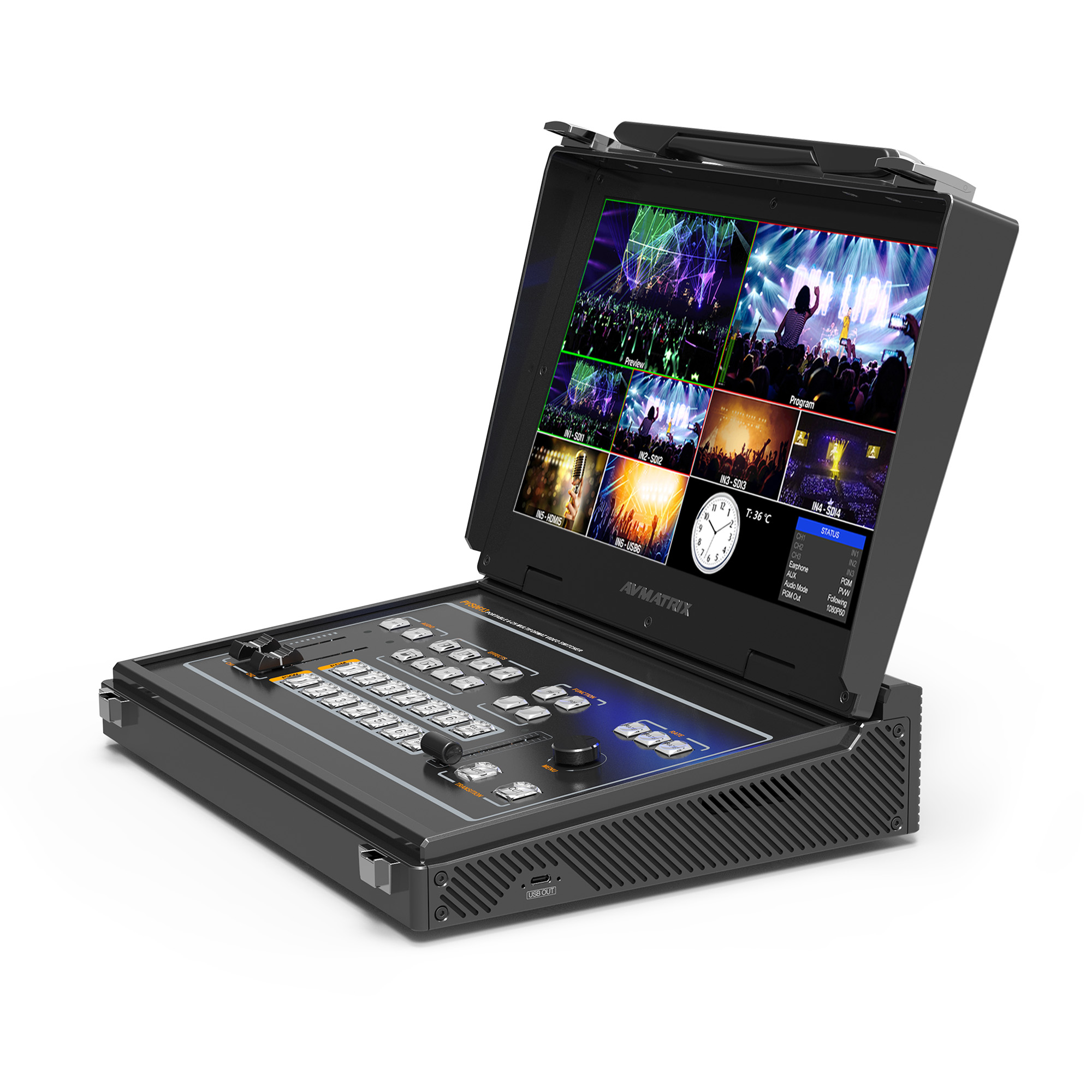 Portable 6CH SDI/HDMI Multi-format Streaming Switcher